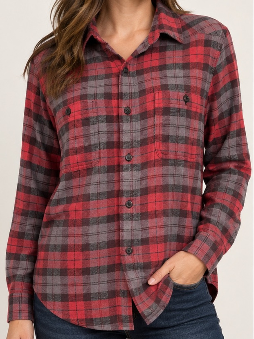True Craft Red Plaid Flannel Shirt NWT Size S